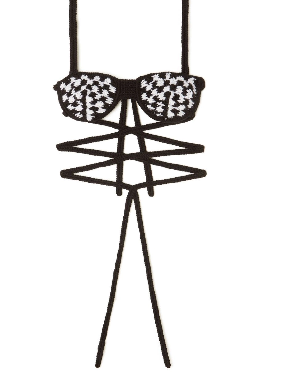 Affordable check-pattern crochet Alanui Women bra 0808